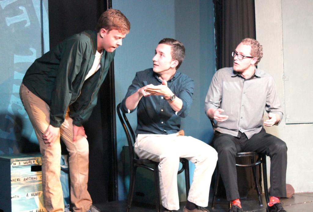 Seniors Braxton Manley, Christian Haddad, and Bo Briggs perform a show called The Weekender. They perform at The Hideout to improve their comedy performances.