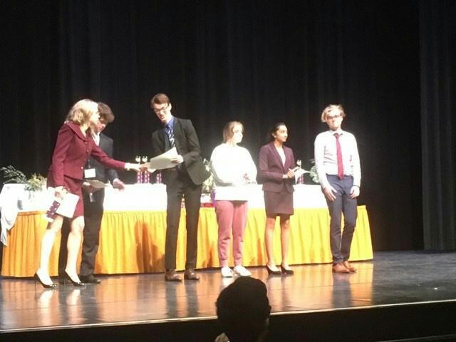 JBHS Debate students accept their awards after a long day of competing at the Saint Mary tournament.