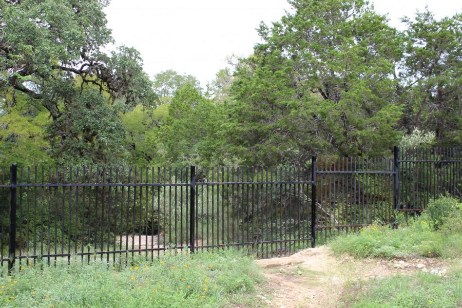 Shown above, the veloway trail is closed to students by the gate shown above.