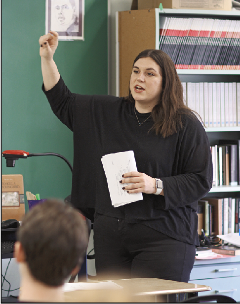 THE NEED-TO-KNOWS: Austin Film Festival Director Olivia Riordan goes over the guidelines of a short film with the creative writing class. Riordan was helping the students become familiar with important details when filming. 