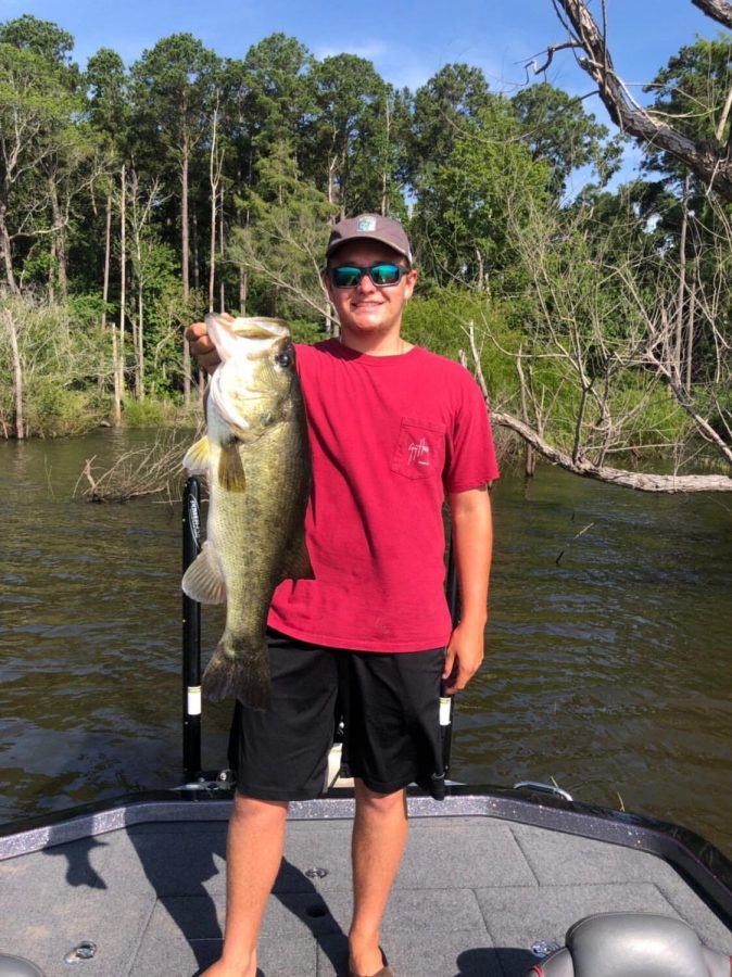Senior, Hunter Amidon in his element, fishing. Amidon placed in the top 10 in the September release for The Top Tier Fishing. 