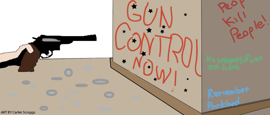 A gun firers at the words of its opposers. The debate is how far the government should be allowed to limit citizens rights.