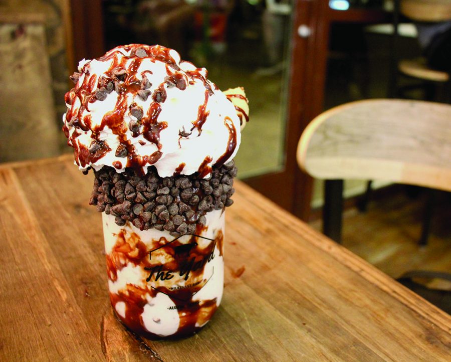 SPOON LICKIN’ GOOD:  The Yard Milkshake Bar’s Cookie Dough Delicious shake is ready to be slurped up. The Yard’s pint sized milkshakes average at around $15, and come in many different flavors such as the Cereal Killer and the Cookie Monster, or a customizable shake.