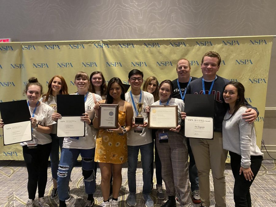 ABUNDANCE OF AWARDS: The Dispatch staff attended the National High School Journalism convention in Washington D.C., bringing home numerous awards. The Dispatch was awarded a Pacemaker and first place best in show.