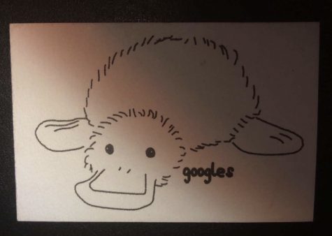 The sticker of ‘Googles’ the duck is placed on junior Tayah Savoy’s chromebook. This was one of junior Haley Pousson’s first stickers given to Savoy.