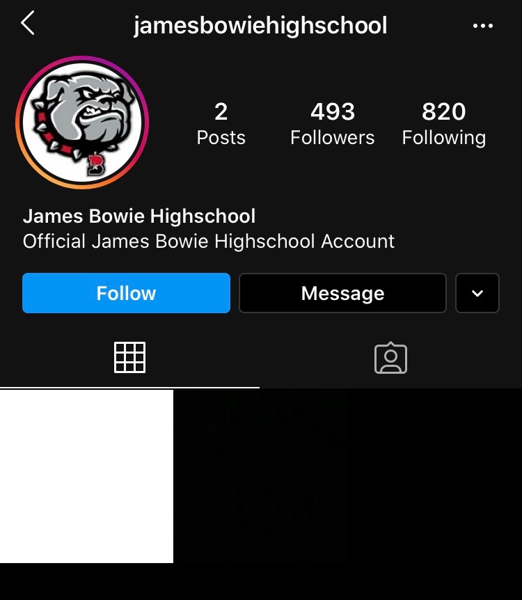 An Instagram account with the username @JamesBowieHighSchool posted a plain white background with the hashtag #WhiteOutSunday on Sunday, June 14. 