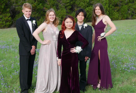 Leo Gerd-Witte, Sophia Rockitt, Toey Trakanwiradet, Hinata Kanno, Luise Hackmann (named lef to right) attended the prom tradition last week. A new experience for Hackmann as she is a foreign exchange student from Germany. 