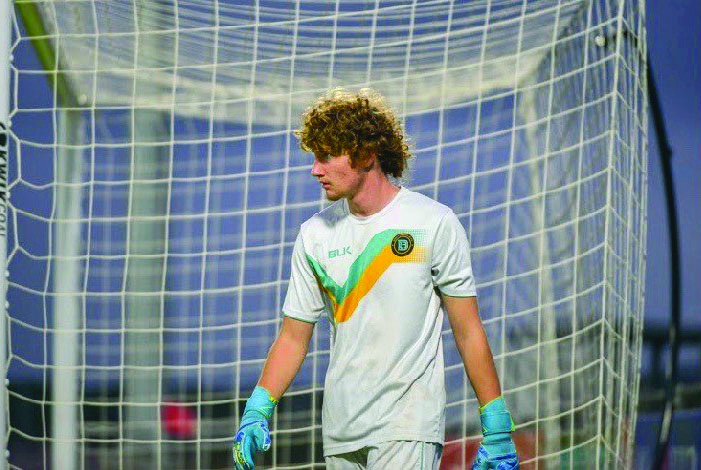 THE LAST DEFENSE: Junior goalkeeper Zach Kos signed with Austin Bold FC last year. He is excited for formation of the new team and stadium, and he hopes to one day be playing on the team. PHOTO COURTESY OF Zach Kos