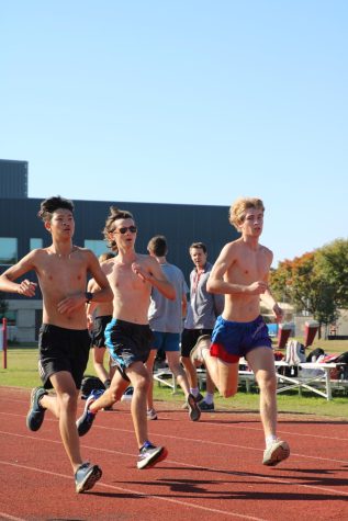GETTING WARM: Junior Tommy Morales practices long distance running for cross country.