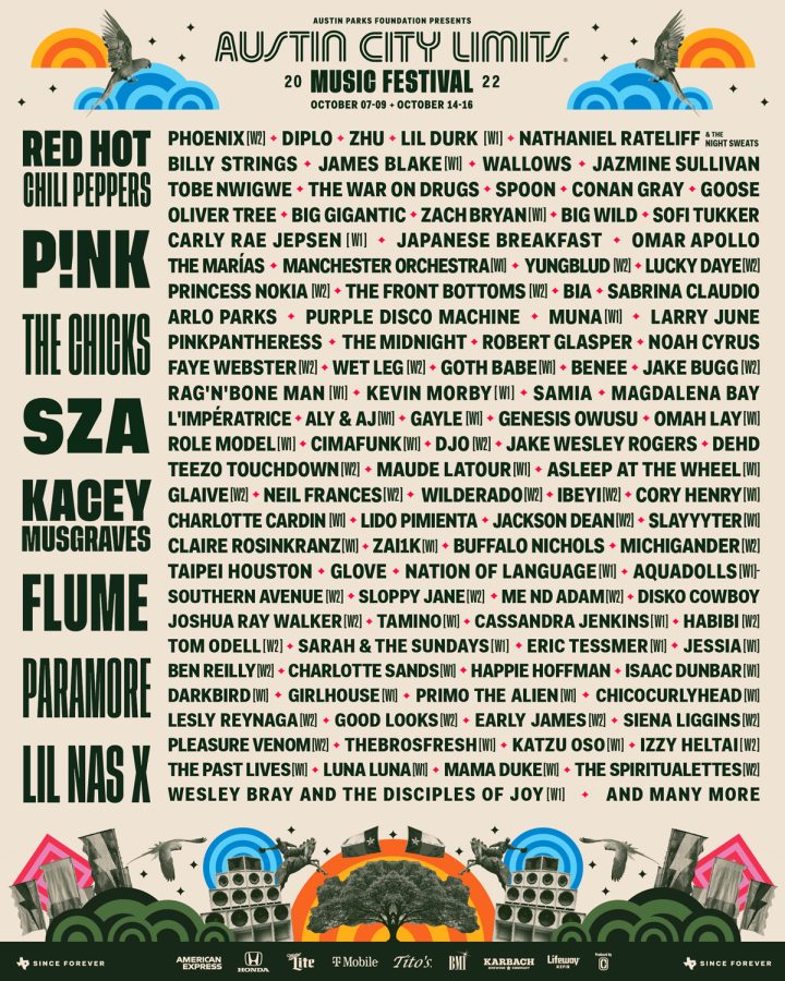 LIVE+MUSIC+IS+BACK%3A+On+May+10%2C+the+2022+ACL+lineup+was+released%2C+consisting+of+anticipated+headliners+such+as+SZA%2C+Red+Hot+Chili+Peppers%2C+and+Kacey+Musgraves.+Weekend+One+tickets+are+already+sold+out%2C+but+Weekend+Two+tickets+can+still+be+bought+at+aclfestival.com.