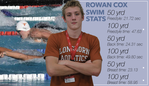 A competitive swimmer for much of his life, Cox competes for a club swim team and the Bowie team.