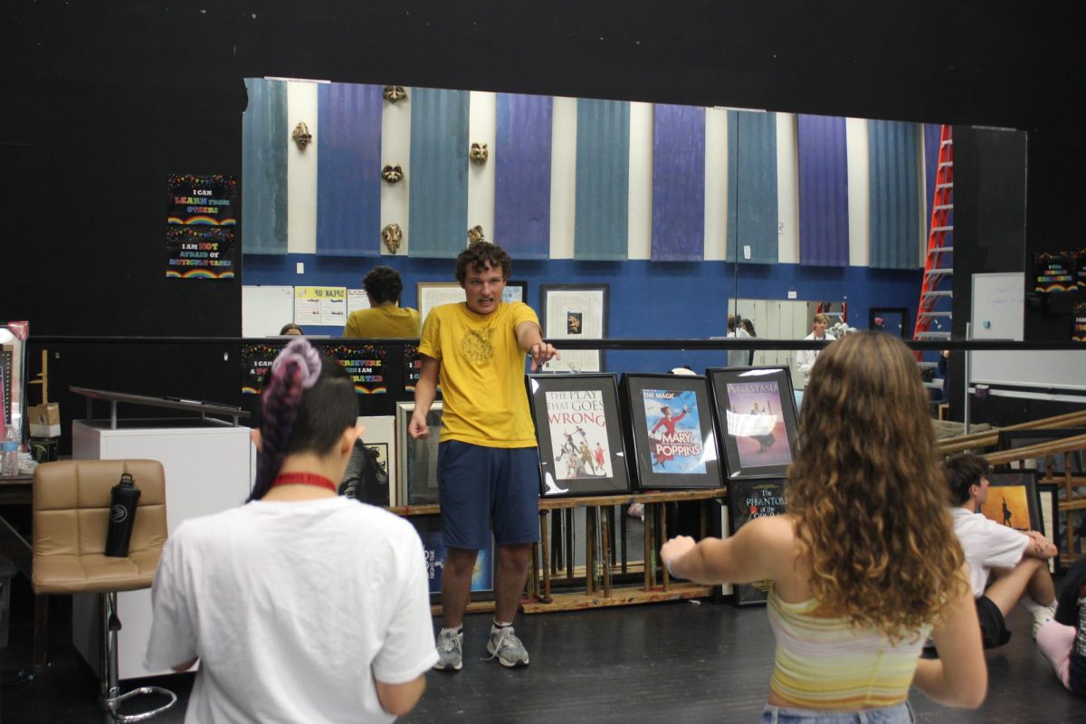 PERFORMING TO THE CLASS: Senior Jadon Demetri has been a part of Bowie’s Starlight Theater Company since his freshman year, this year helping to direct a couple plays. Demetri plans on attending a film school in hopes of directing his very own film one day.
