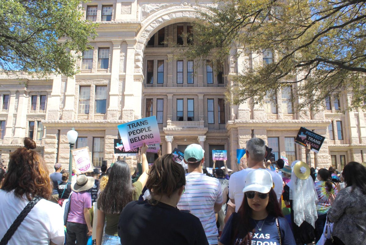 PROTESTING LEGISLATION: Texas families attend a protest at the Texas capital in support of transgender Texans, hoping to delay the passing of SB14. The bill went into effect on September 1, despite the immense push-back from the public.