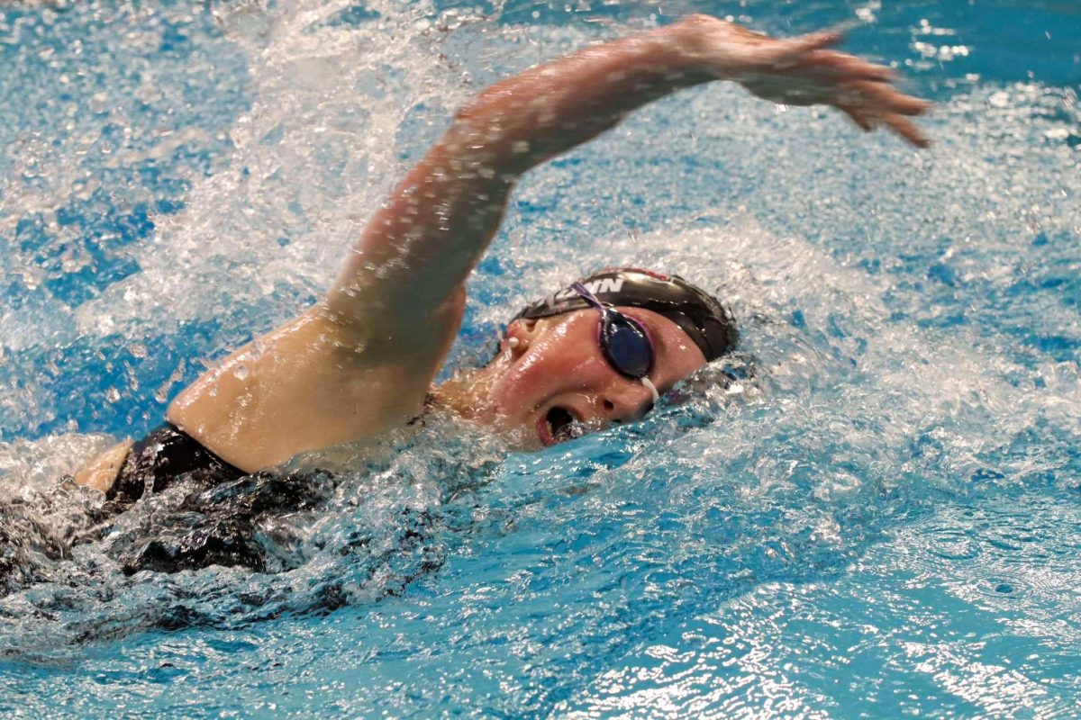 TAKE+A+BREATH%3A+On+the+final+stretch+of+her+race%2C+Allie+Dunn+pushes+herself+to+the+limit.+Dunn+had+a+successful+second+season+as+a+Bulldog+swimmer.+