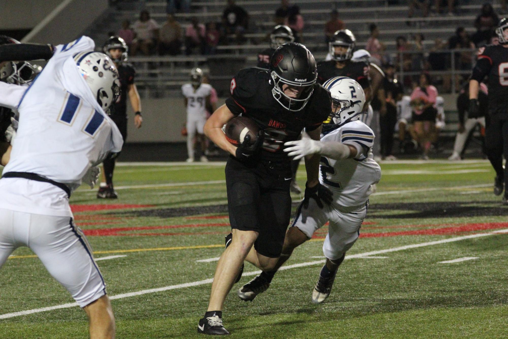 The Bowie Bulldogs fought hard against the Akins Eagles in the game at Burger Stadium this Thursday. 