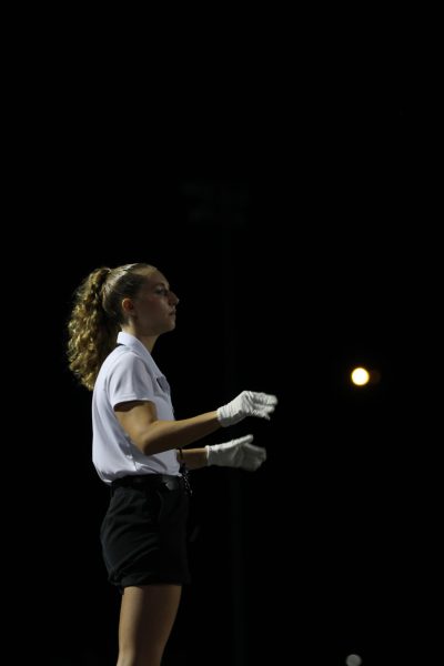 Senior Sophie Thollander keeps the rhythm at half time. 