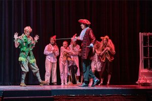 Preston Withrow faces off against Liam Sullivan as Peter Pan in their children show. 