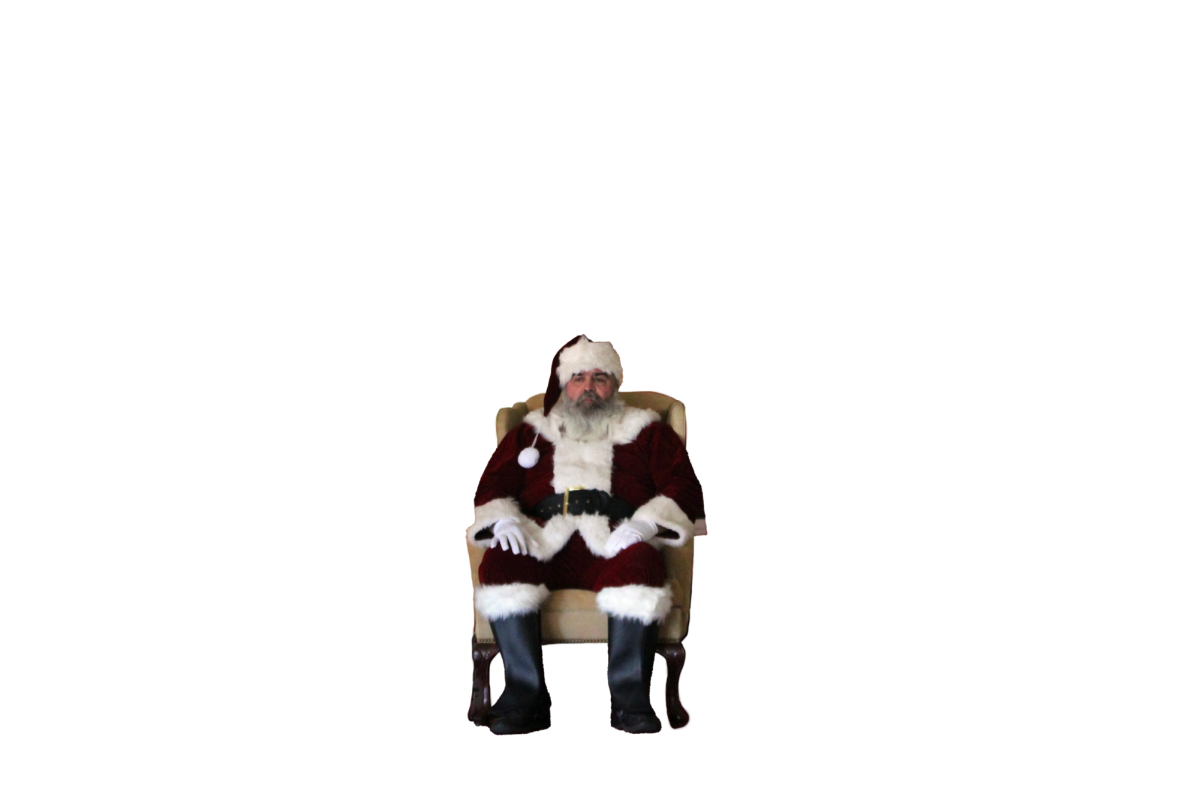 HO HO HO:  Santa Claus makes an appearance at the Colorguard market.  This is an annual fundraiser.